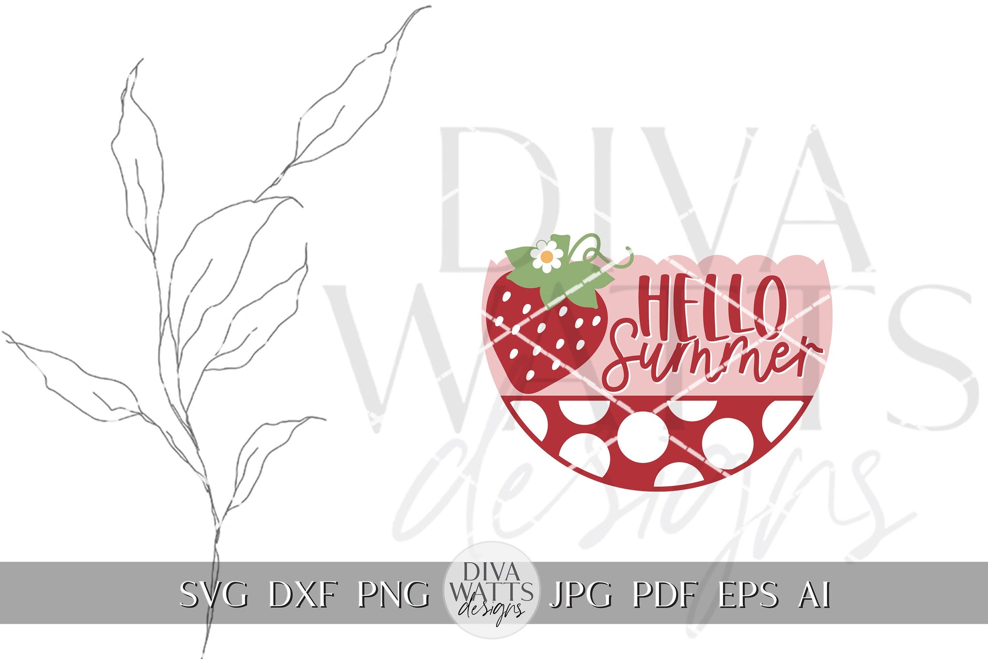 Hello Summer SVG Strawberrry Round Design svg Summer Door Hanger svg Strawberries SVG for Porch sign Porch svg Summer svg Summer cricut svg