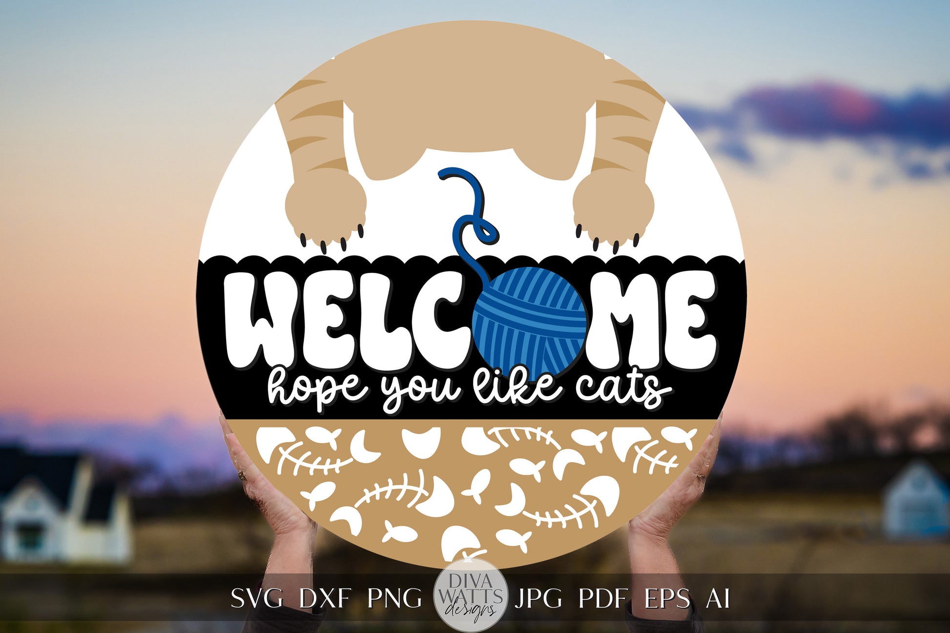 Welcome Hope You Like Cats SVG Funny Cat svg Cat Welcome SVG Cat Lover svg Cat Welcome Sign Cricut svg for Cat Sign Pet Door Hanger svg