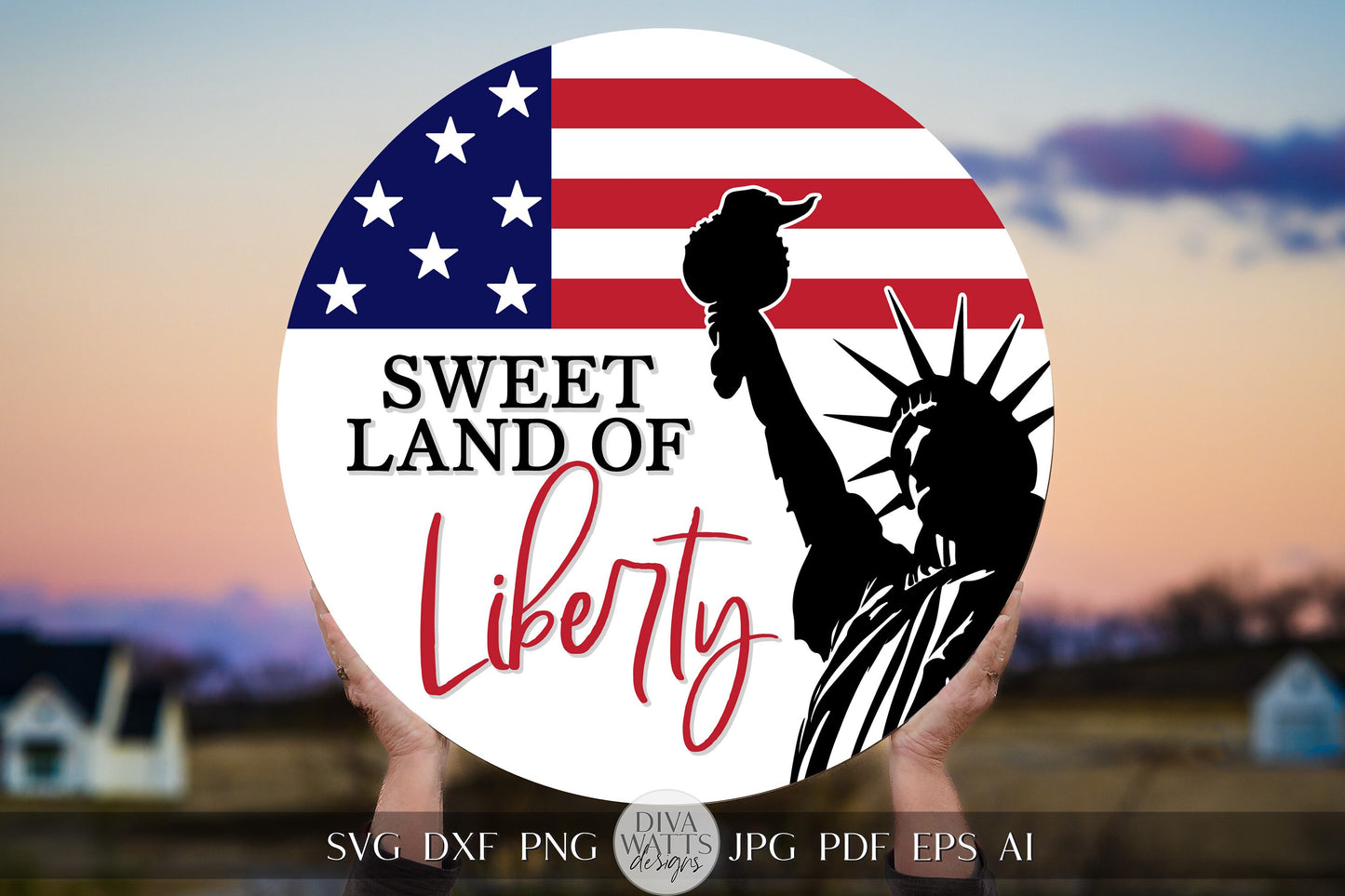 Sweet Land Of Liberty SVG Memorial Day svg 4th of July SVG Welcome SVG Independence Day svg Memorial Day Door Hanger svg Liberty svg