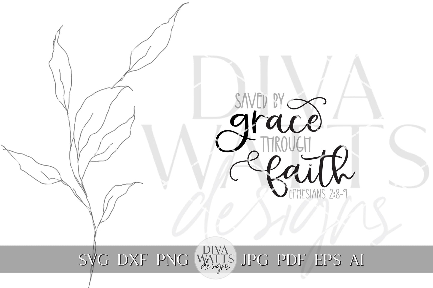 Saved By Grace Through Faith SVG Christian Door Hanger svg Christian svg Christian Verse svg Bible Verse svg Cricut svg Ephesians 2: 8-9 svg