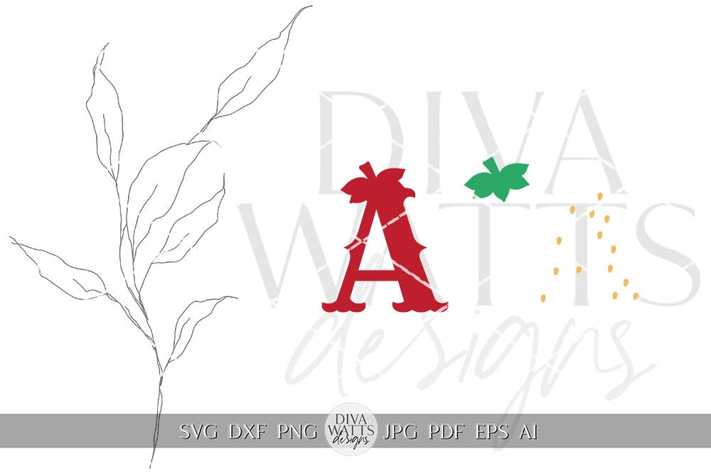 Strawberry Alphabet SVG Alphabet SVG Strawberry Letters SVG Strawberry svg Font Strawberry Letters For Shirt svg Strawberry Word svg Cricut