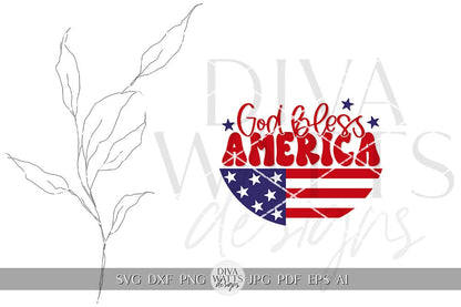 God Bless America SVG Flag 4th Of July Door Hanger SVG Door Hanger For 4th of July svg For Porch Patriotic svg 4th of July Cricut svg