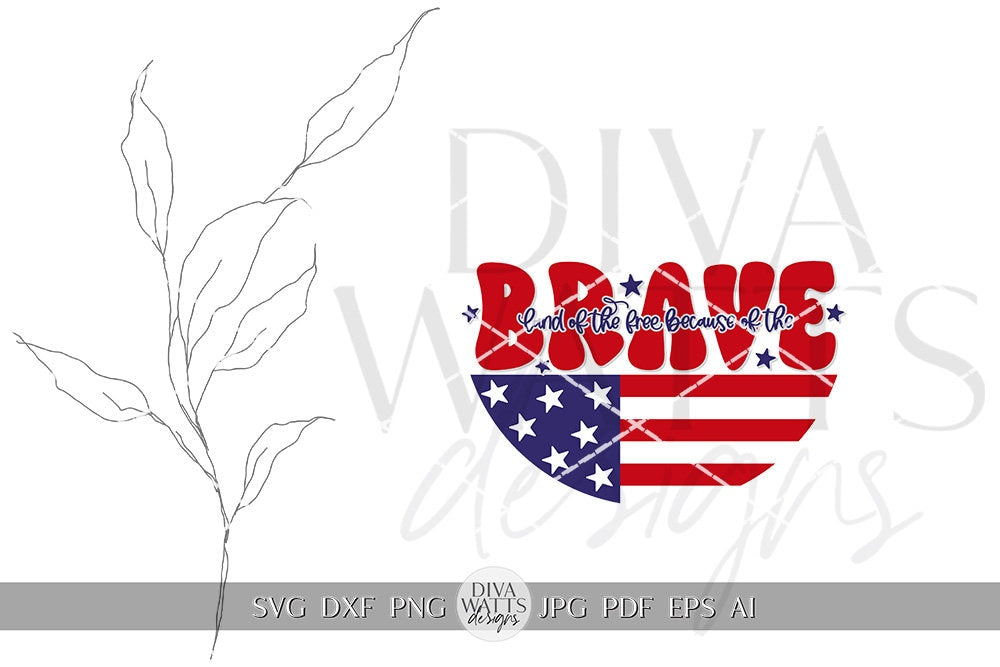 Land Of The Free Because Of The Brave SVG Flag 4th Of July Door Hanger SVG Door Hanger For 4th of July svg For Porch Patriotic svg July 4th