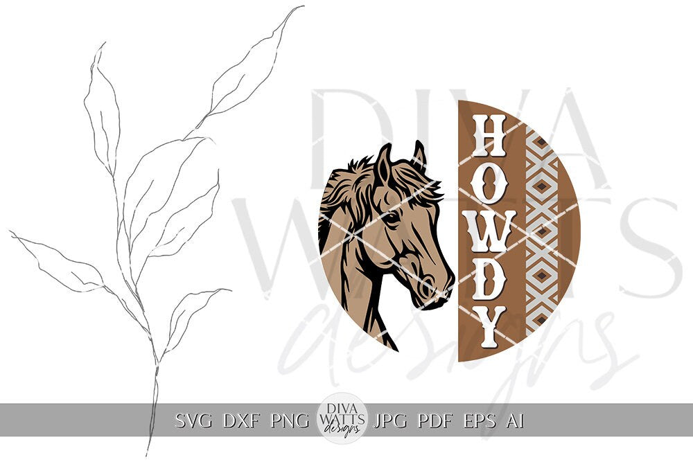 Howdy SVG Western Horse Door Hanger Design Cute Horse SVG Howdy SVG Welcome svg Horse svg Cricut svg for Door Hanger Sign svg Cricut svg