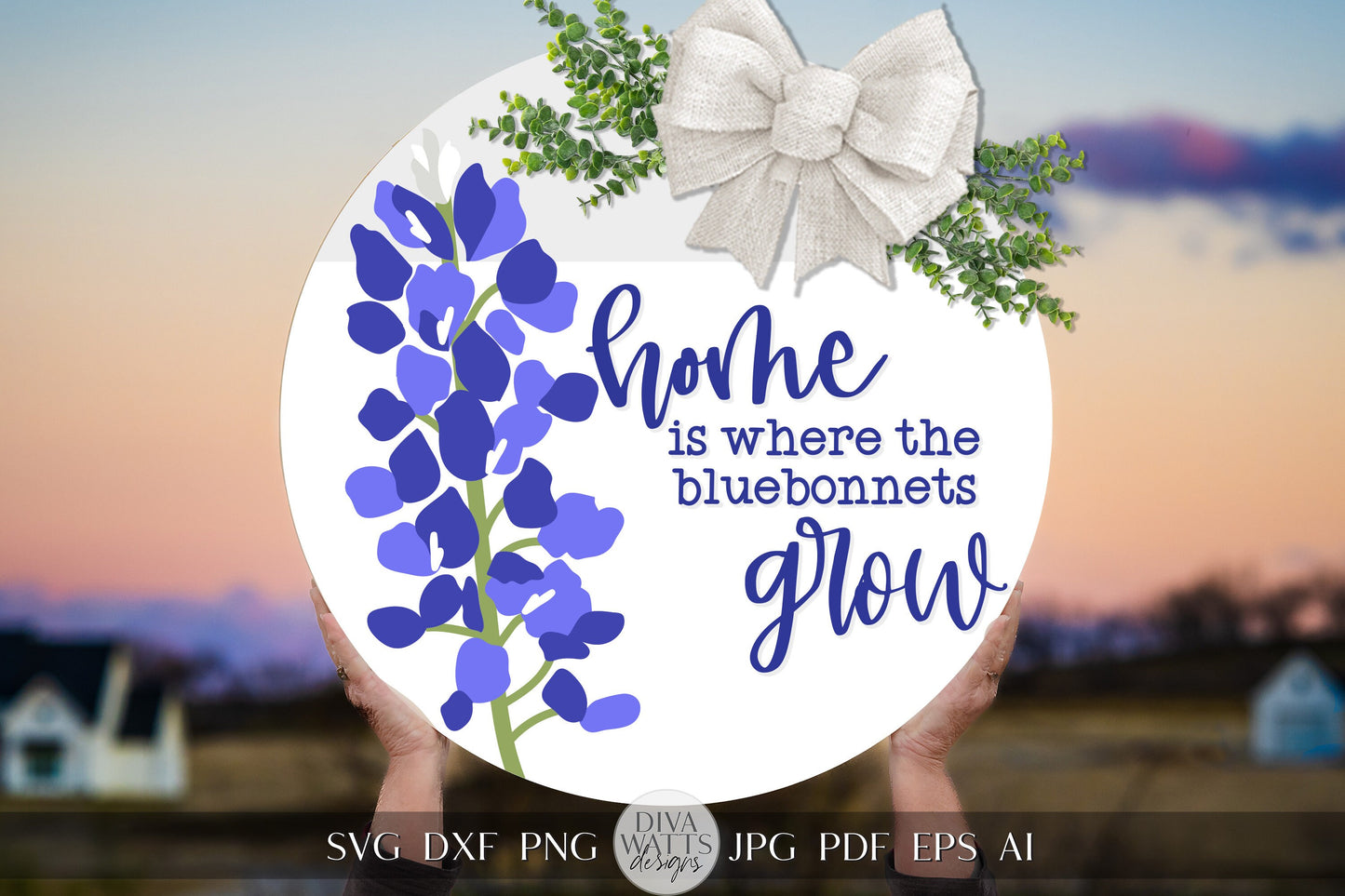 Home Is Where The Bluebonnets Grow SVG Bluebonnets SVG Texas Bluebonnets SVG Flower svg Floral svg Cricut svg For Door Hanger svg Sign svg