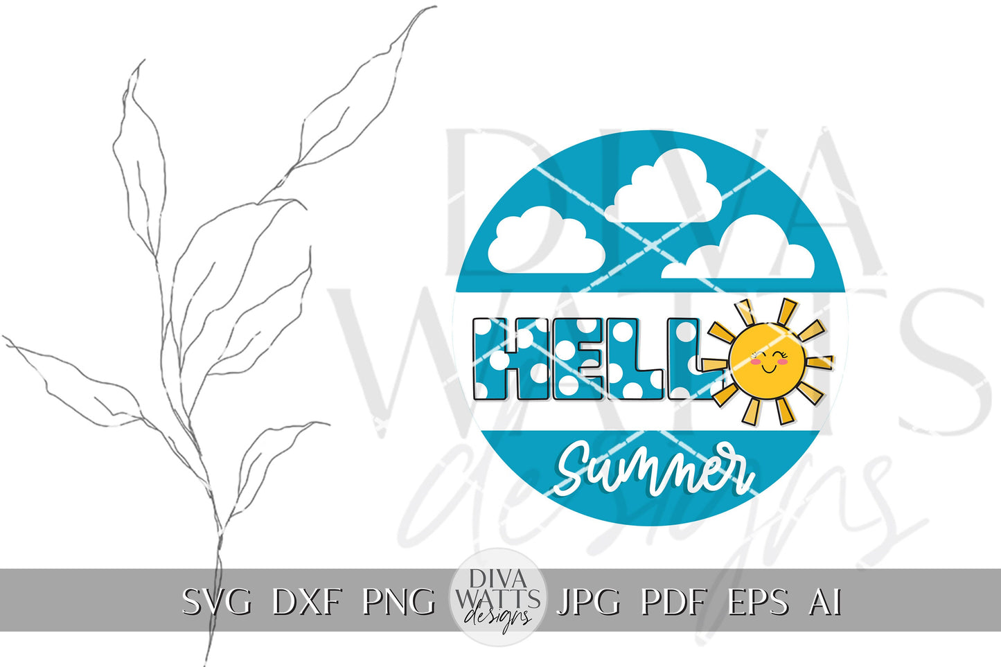 Hello Summer SVG Summer SVG For Door Hanger svg Summer Door Hanger svg Summer Welcome svg Sun SVG Sun Welcome svg Hello svg Cricut svg