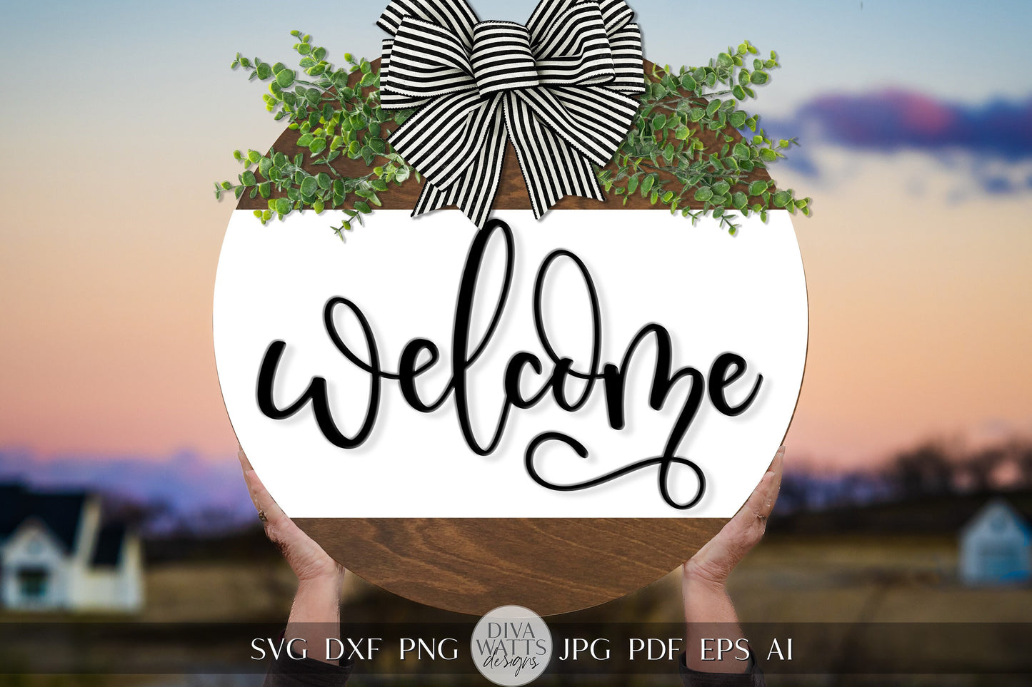 Welcome SVG Simple Door Hanger svg Door Hanger SVG Welcome Sign SVG Round Door hanger svg Simple Welcome Sign svg Cricut svg Welcome svg