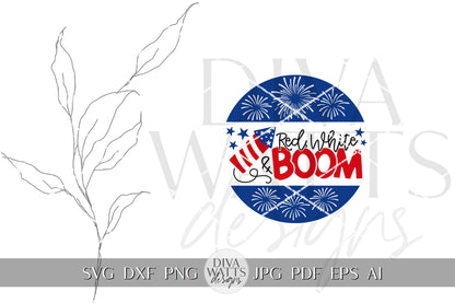 Red White and Boom SVG Flag 4th Of July Door Hanger SVG Door Hanger For 4th of July svg For Porch Patriotic svg 4th of July Cricut svg