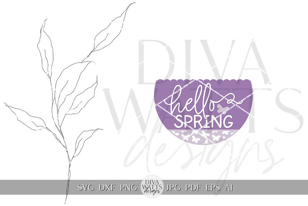 Hello Spring SVG Spring Door Hanger SVG Spring Sign svg Spring svg Spring Butterfly svg Spring Floral svg Cricut Welcome svg Cricut SVG