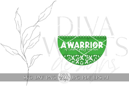 A Warrior Of Cerebral Palsy Lives Here SVG Warrior SVG Awareness Ribbon svg Cerebral Palsy Door Hanger svg Cerebral Palsy Awareness svg