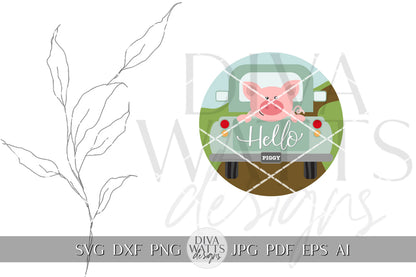 Hello SVG Pig Theme Door Hanger svg Pig svg For Door Sign svg Farmhouse Door Hanger svg Farmhouse SVG For Pig Sign svg Cricut svg for Porch