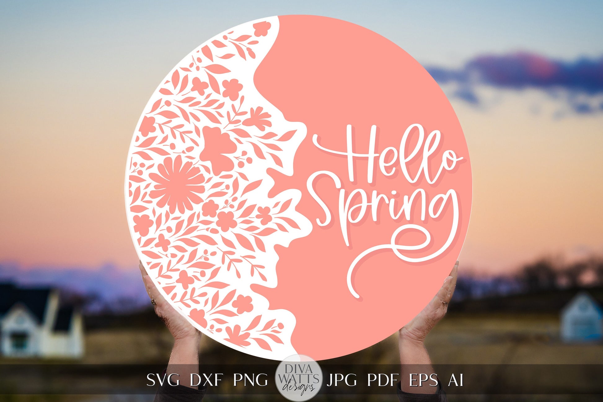 Hello Spring SVG Spring Door Hanger SVG Spring Sign svg Spring svg Spring Flowers svg Spring Flower svg Cricut Welcome svg Cricut SVG