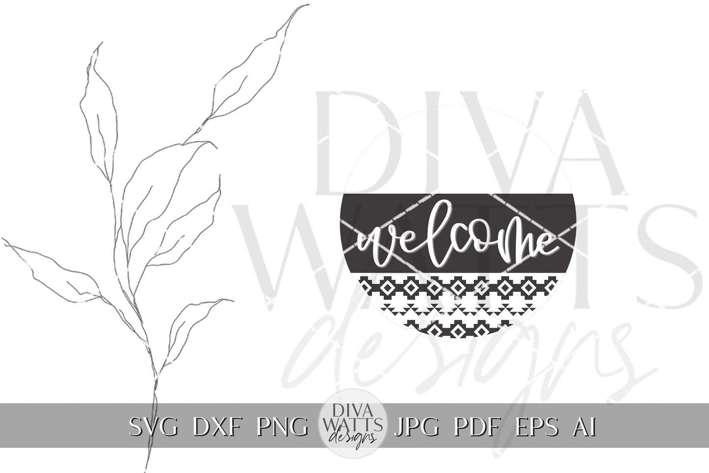 Welcome SVG Southwest Pattern svg Door Hanger SVG Aztec Pattern SVG Round Door hanger svg Aztec pattern Sign svg Cricut svg for Welcome svg