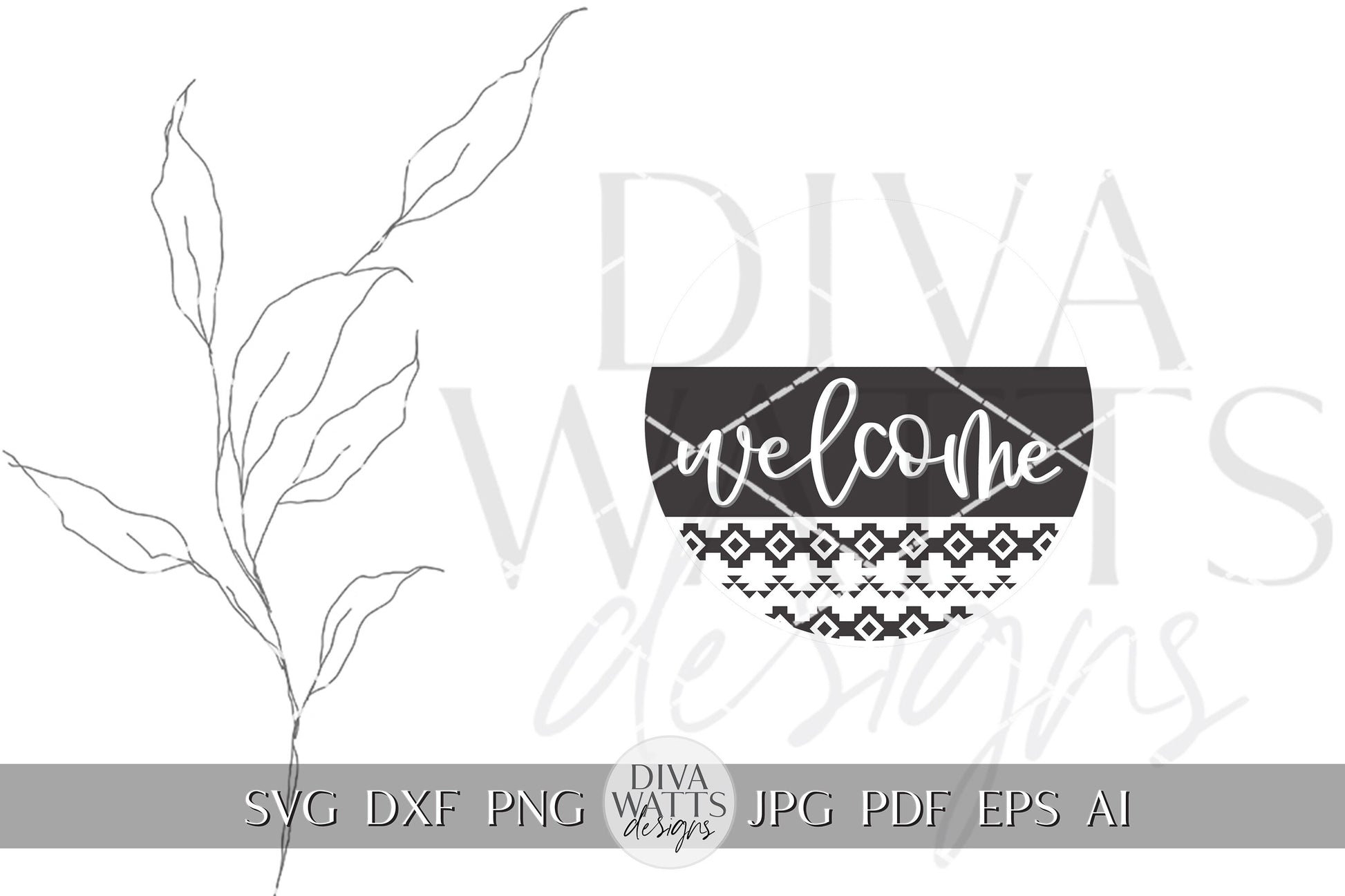 Welcome SVG Southwest Pattern svg Door Hanger SVG Aztec Pattern SVG Round Door hanger svg Aztec pattern Sign svg Cricut svg for Welcome svg