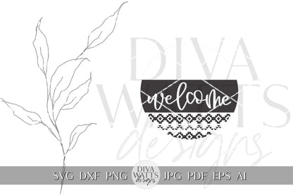 Welcome SVG Southwest Pattern svg Door Hanger SVG Aztec Pattern SVG Round Door hanger svg Aztec pattern Sign svg Cricut svg for Welcome svg