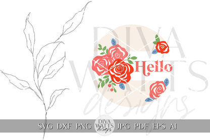 Hello SVG Summer SVG For Door Hanger svg Summer Door Hanger svg Welcome svg Matisse Inspired SVG Abstract Florals Welcome svg Matisse svg