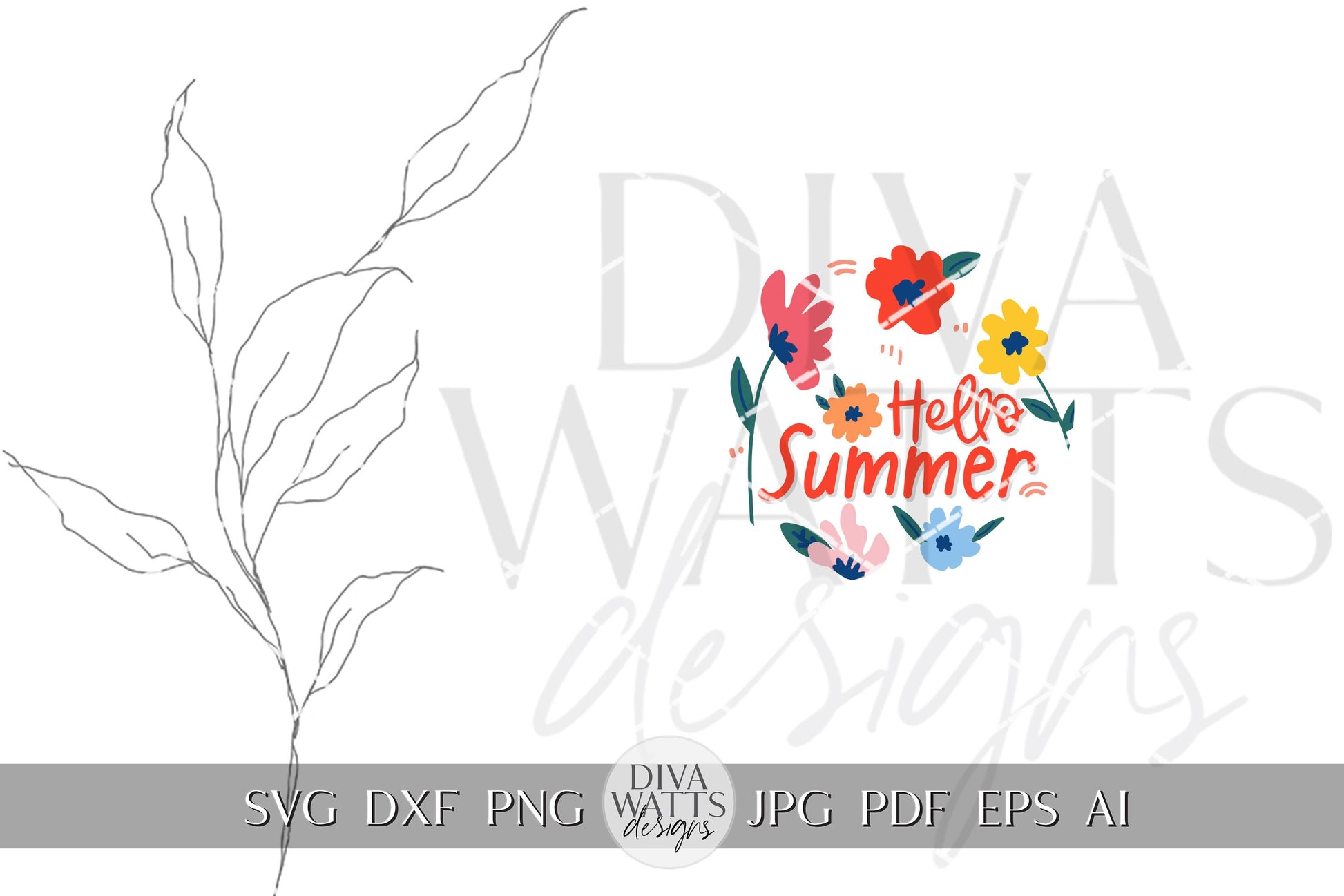 Hello Summer SVG Summer SVG For Door Hanger svg Summer Door Hanger svg Welcome svg Matisse Inspired SVG Abstract Florals svg Matisse svg
