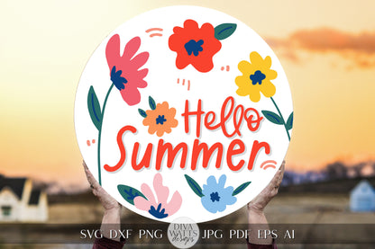 Hello Summer SVG Summer SVG For Door Hanger svg Summer Door Hanger svg Welcome svg Matisse Inspired SVG Abstract Florals svg Matisse svg