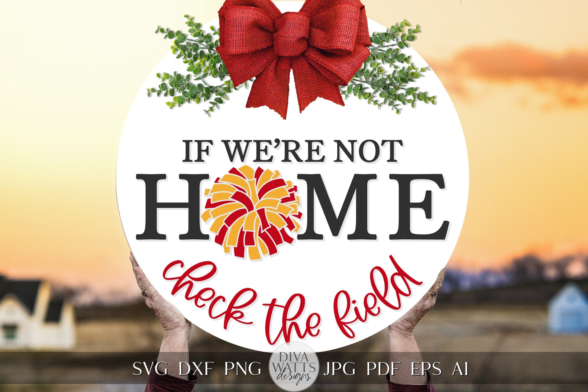 If We're Not Home Check The Field SVG Cheerleader svg Cheer Door Hanger svg Cheer Welcome svg Cheer Sign svg Cheerleader Sign svg Cricut svg