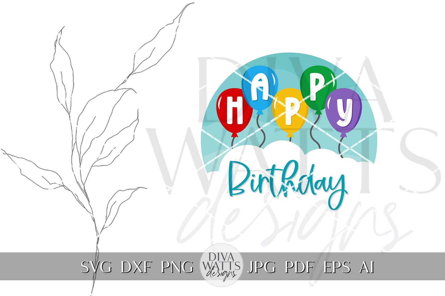 Happy Birthday SVG Birthday Door Hanger SVG Birthday Sign svg Birthday Decor svg Happy Birthday Sign svg Happy Birthday Balloons svg Cricut