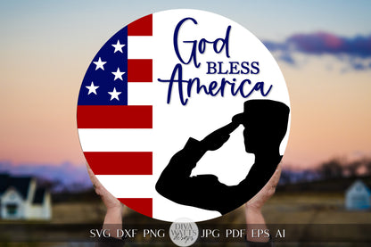 God Blessed America SVG Memorial Day svg 4th of July SVG Military SVG Independence Day svg Memorial Day Door Hanger svg