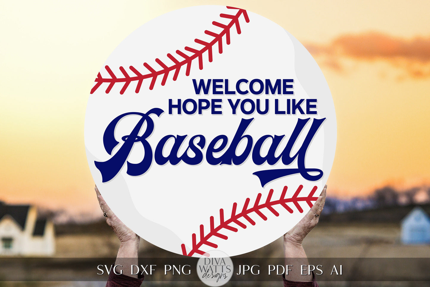 Welcome Hope You Like Baseball SVG Baseball Door Hanger SVG Welcome Sports SVG Baseball Sign svg Welcome Baseball svg Cricut Baseball svg