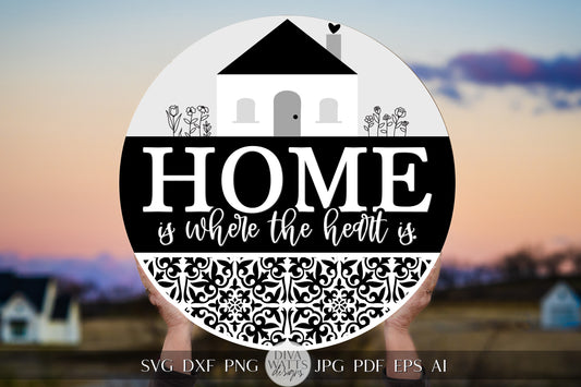 Home Is Where The Heart Is svg Welcome Door Hanger SVG Door Hanger svg modern farmhouse svg Simple svg Welcome svg for Cricut svg Hello svg