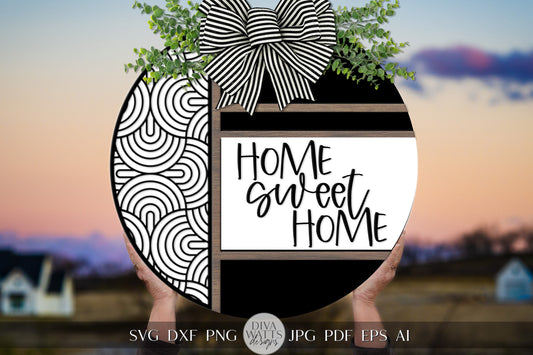 Home Sweet Home SVG Boho Door Hanger SVG Farmhouse Door Hanger SVG Welcome svg Home Decor svg Geometric Door Hanger svg Cricut Boho svg