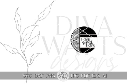 Home Sweet Home SVG Boho Door Hanger SVG Farmhouse Door Hanger SVG Welcome svg Home Decor svg Geometric Door Hanger svg Cricut Boho svg