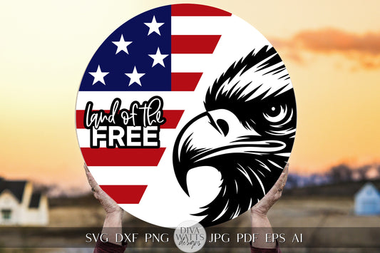Land Of The Free SVG Flag 4th Of July Door Hanger SVG Door Hanger For 4th of July svg For Porch Patriotic svg 4th of July Cricut svg