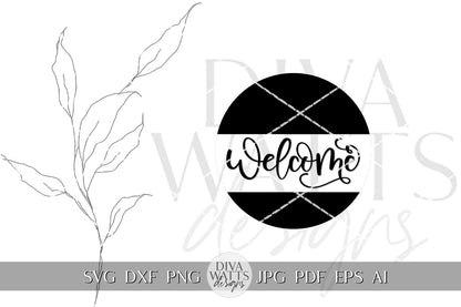 Welcome SVG Simple Door Hanger svg Door Hanger SVG Welcome Sign SVG Round Door hanger svg Simple Welcome Sign svg Cricut svg for Welcome svg