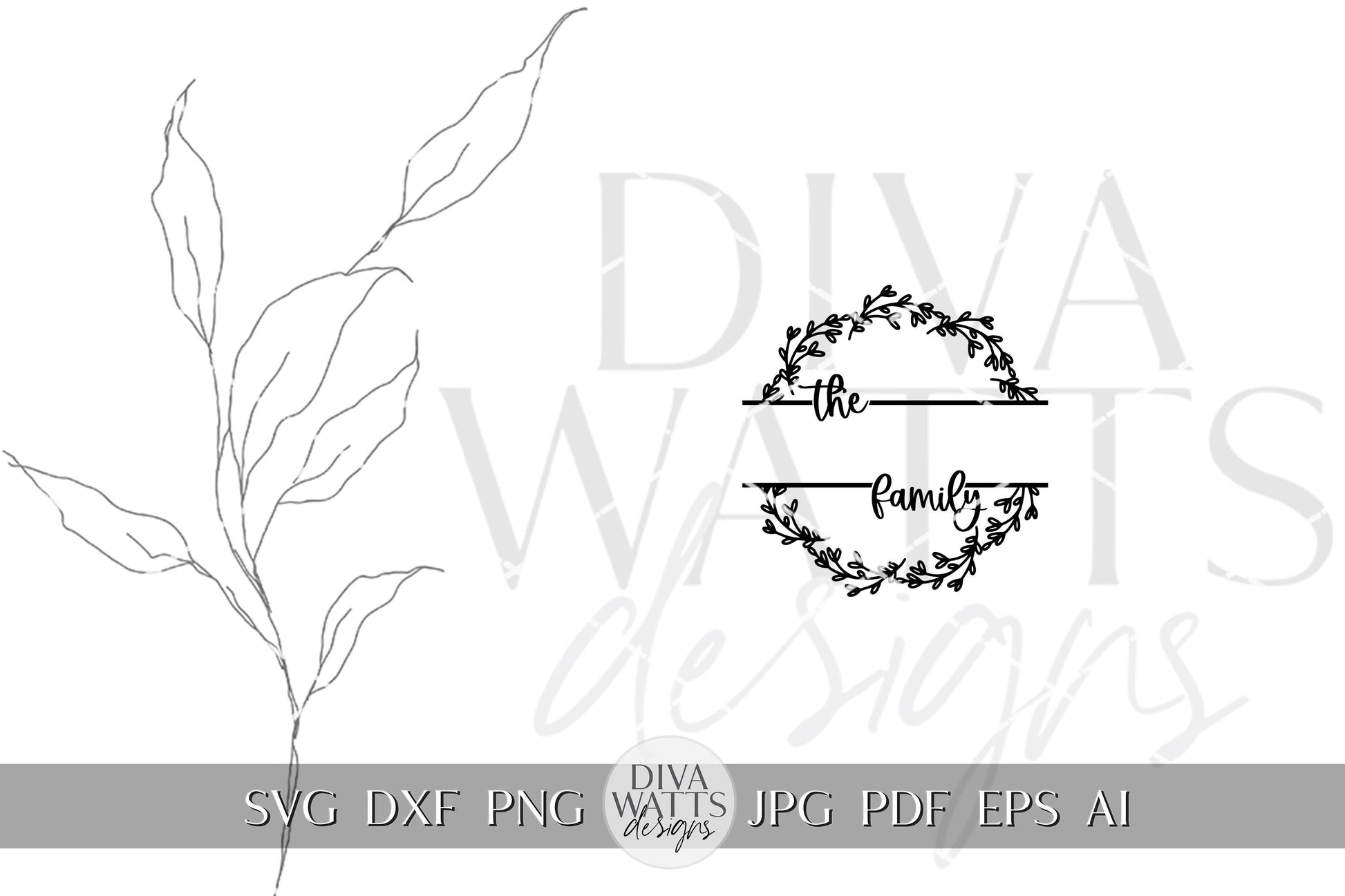 Mongram Wreath SVG Last Name svg Family Wreath svg Housewarming Gift svg Family SVG for Round Sign svg Door Hanger svg Cricut Family svg