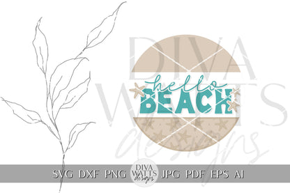 Hello Beach SVG Starfish SVG Ocean svg Cute Beach Hanger svg Beach House Welcome sign SVG Beach Door Hanger Beach House sign