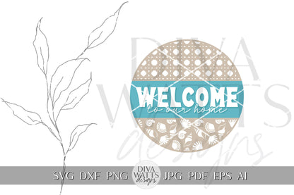 Welcome To The Beach SVG Sea Shells SVG Ocean svg Cute Beach Hanger svg Beach House Welcome sign SVG Beach Door Hanger Beach House sign