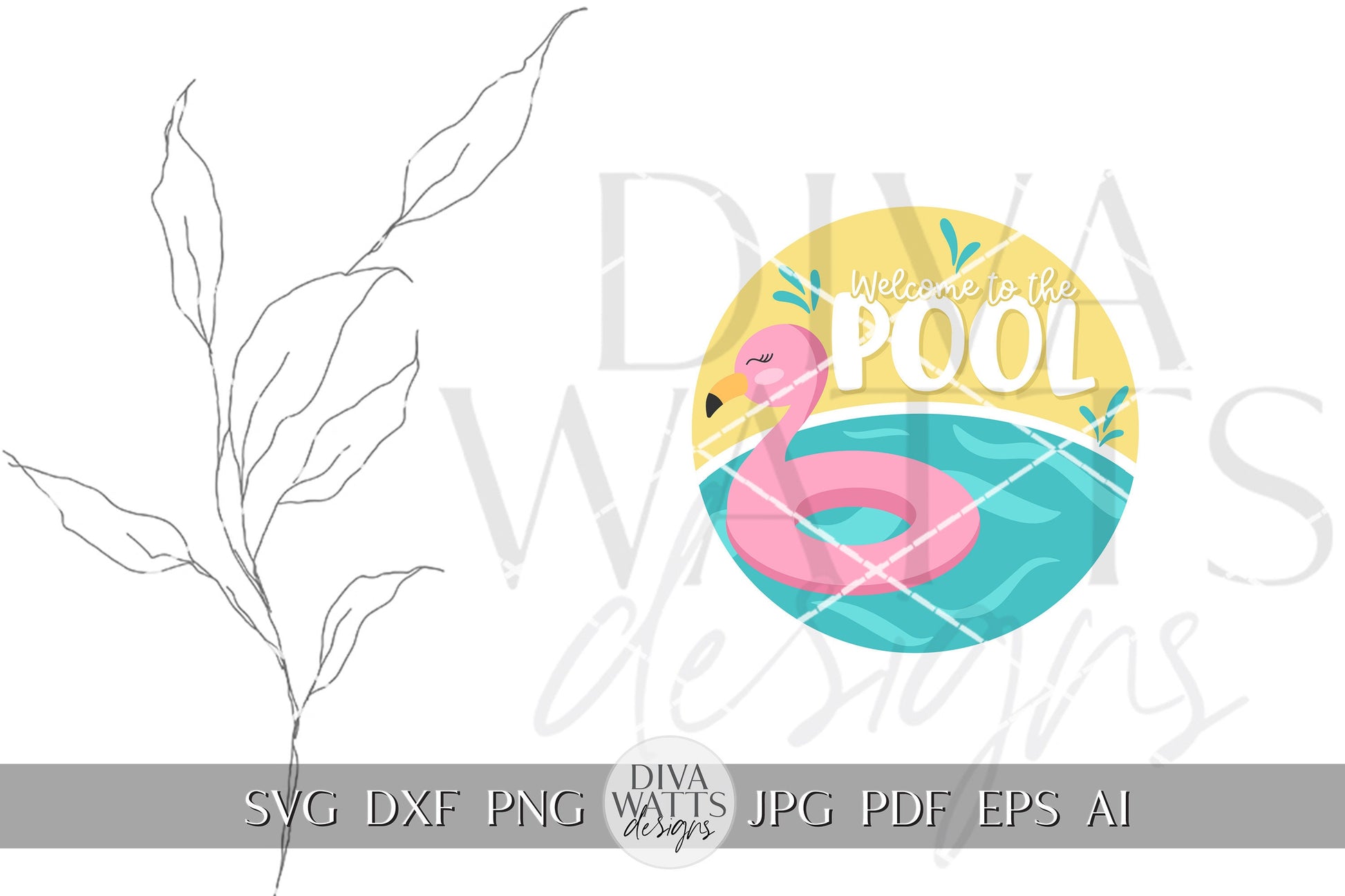 Welcome To The Pool SVG Pool Door Hanger SVG Pool Decor SVG Summer Welcome svg Summer Door Hanger svg Summer Sign Cricut svg Flamingo svg