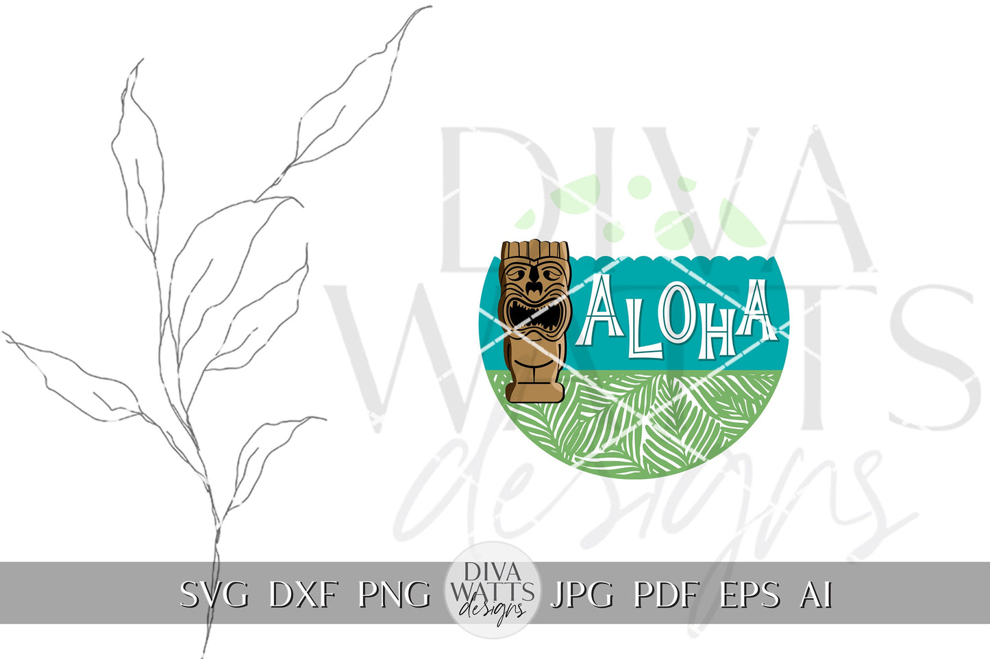 Aloha SVG Hawaiian Door Hanger svg Tiki svg Hawaiian Welcome svg Aloha Door Hanger svg Tropical Door Hanger svg Tropical SVG Aloha SVG
