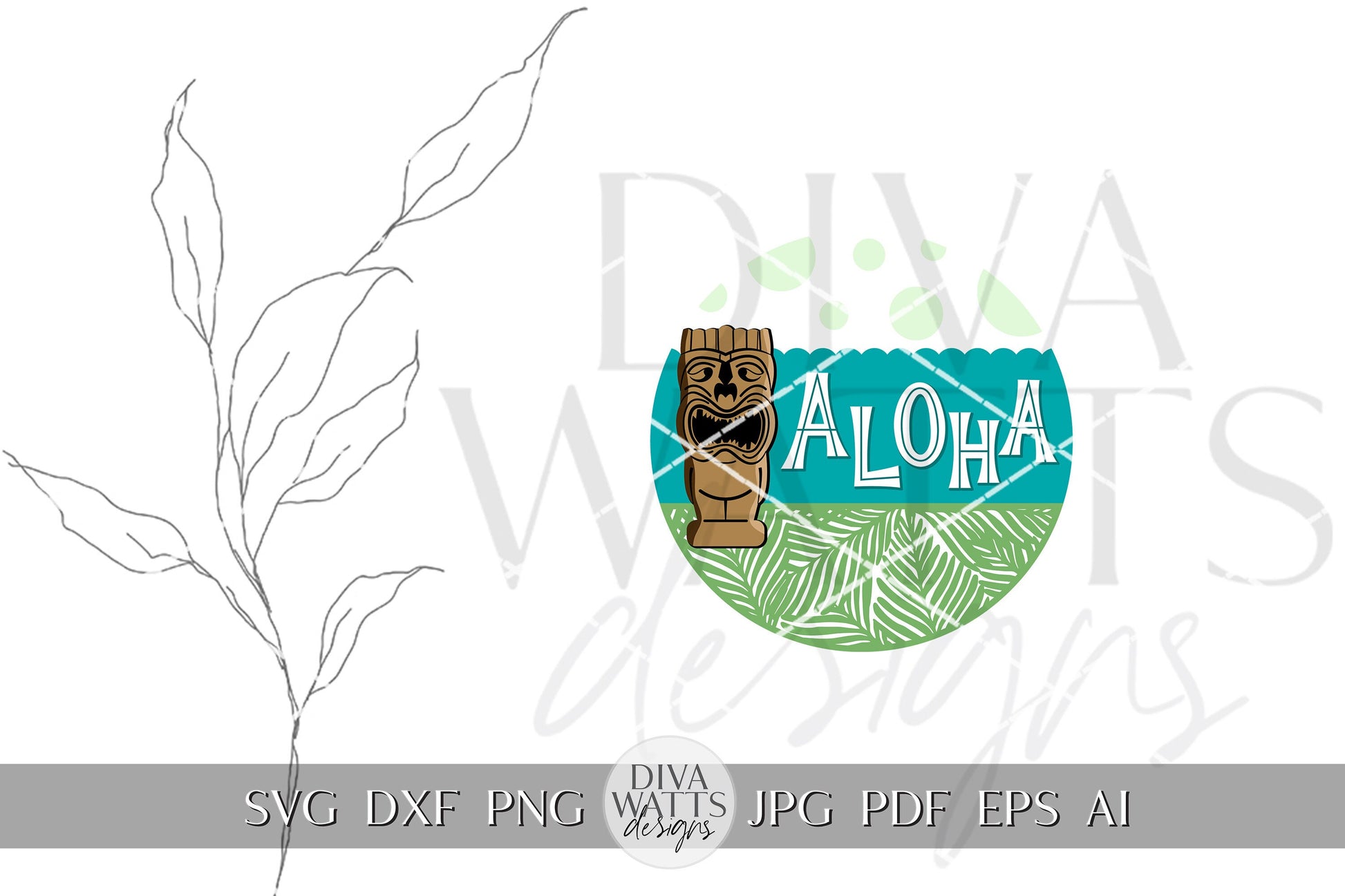 Aloha SVG Hawaiian Door Hanger svg Tiki svg Hawaiian Welcome svg Aloha Door Hanger svg Tropical Door Hanger svg Tropical SVG Aloha SVG