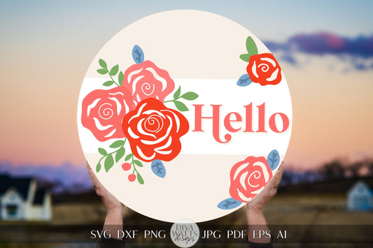 Hello SVG Summer SVG For Door Hanger svg Summer Door Hanger svg Welcome svg Matisse Inspired SVG Abstract Florals Welcome svg Matisse svg