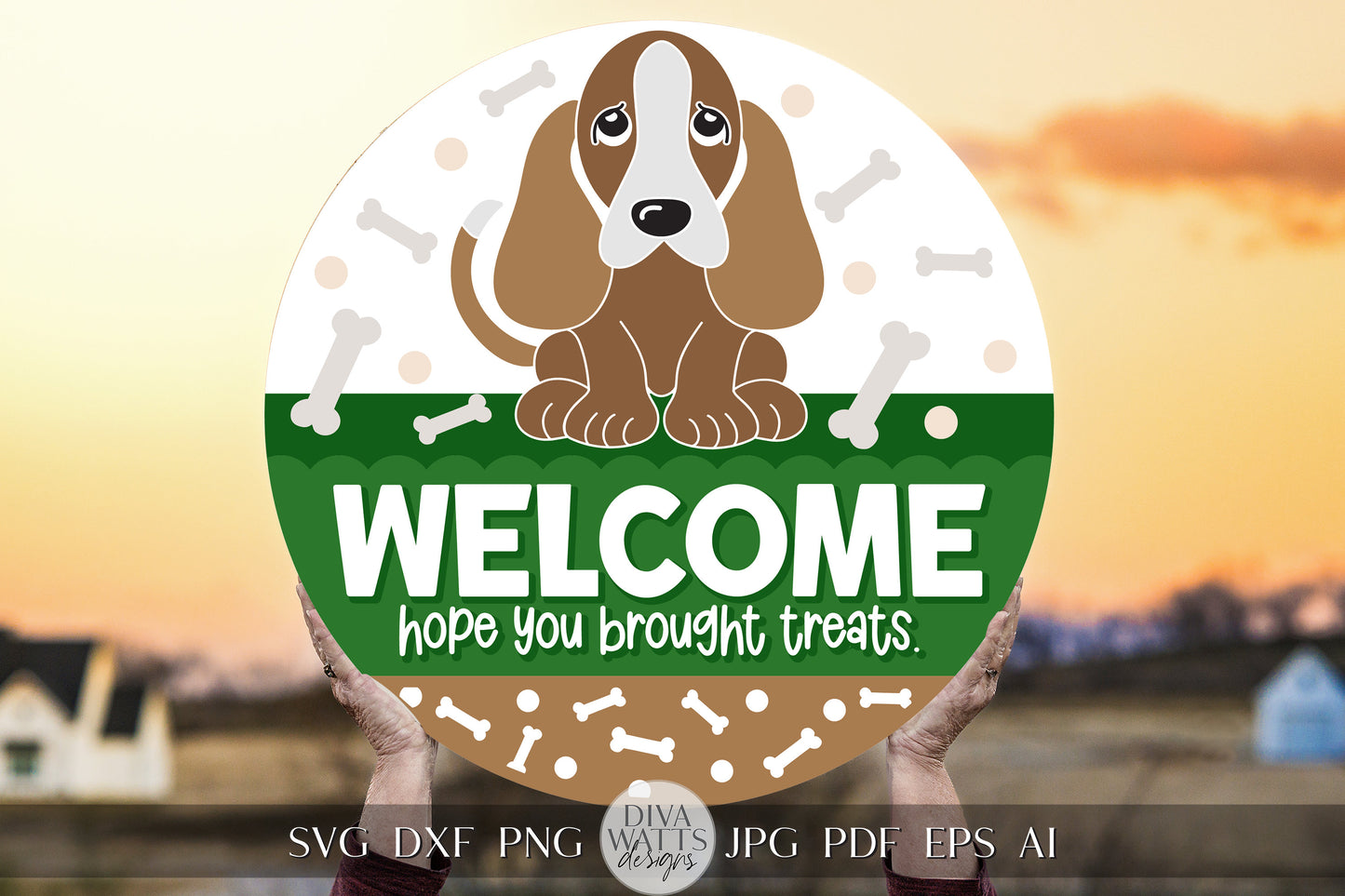 Welcome Hope You Brought Dog Treats SVG Cat svg Pet Welcome Sign svg Dog Welcome Sign svg Summer svg Cute Cricut svg Basset Hound svg
