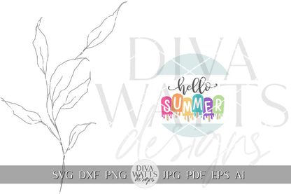 Oh Hello Summer SVG Dripping Popsicles svg Door Hanger For Summer SVG Door Hanger SVG For Summer Popsicles Summer Round Sign svg Cricut svg