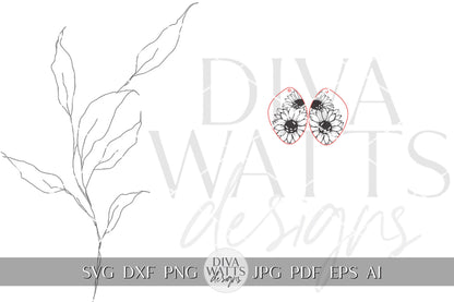 Sunflower Earrings svg Glowforge Earrings SVG Sunflower SVG For Earrings SVG Laser Earrings svg Sunflower Laser Earrings svg