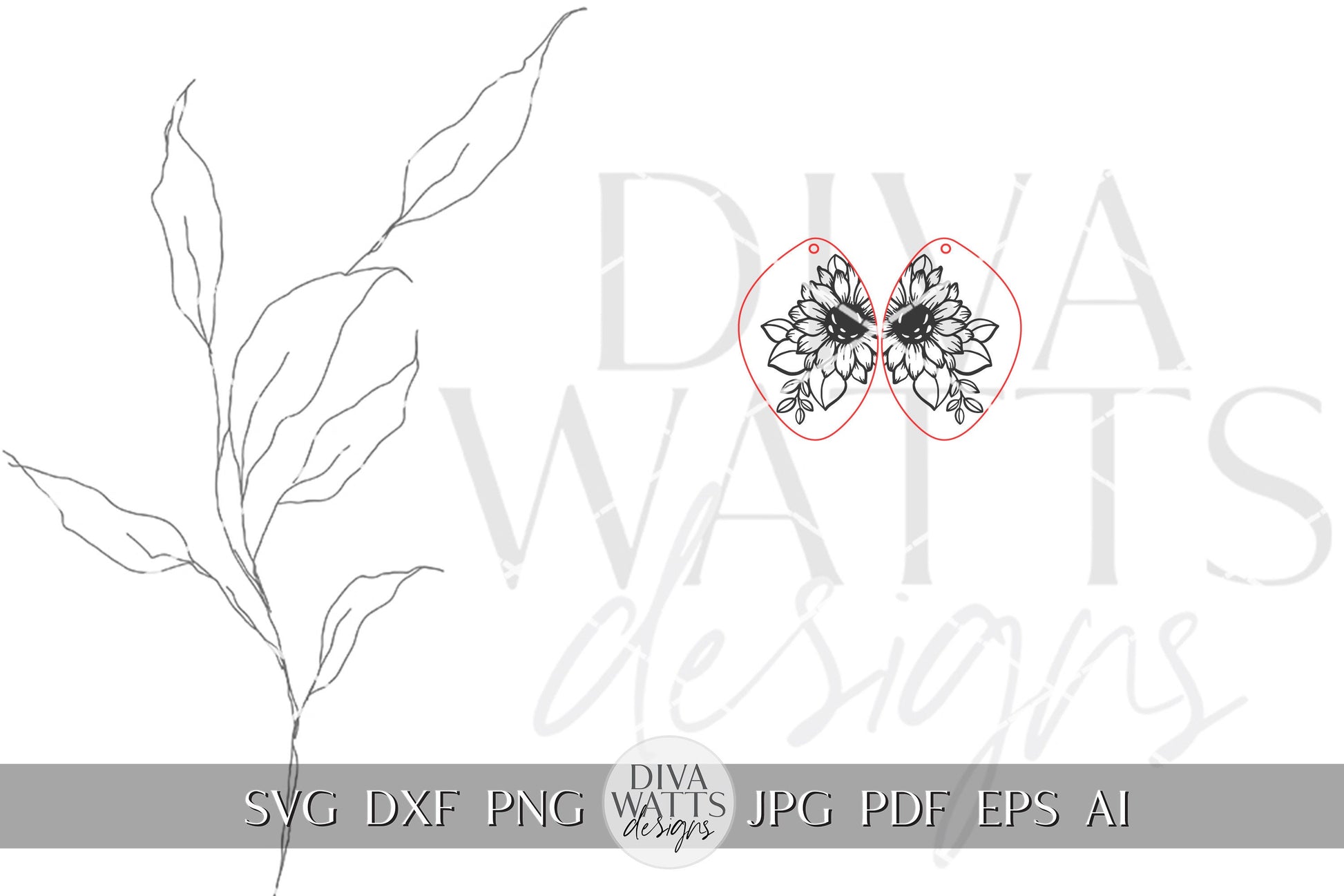 Sunflower Earrings svg Glowforge Earrings SVG Sunflower SVG For Earrings SVG Laser Earrings svg Sunflower Glowforge Laser Earrings svg