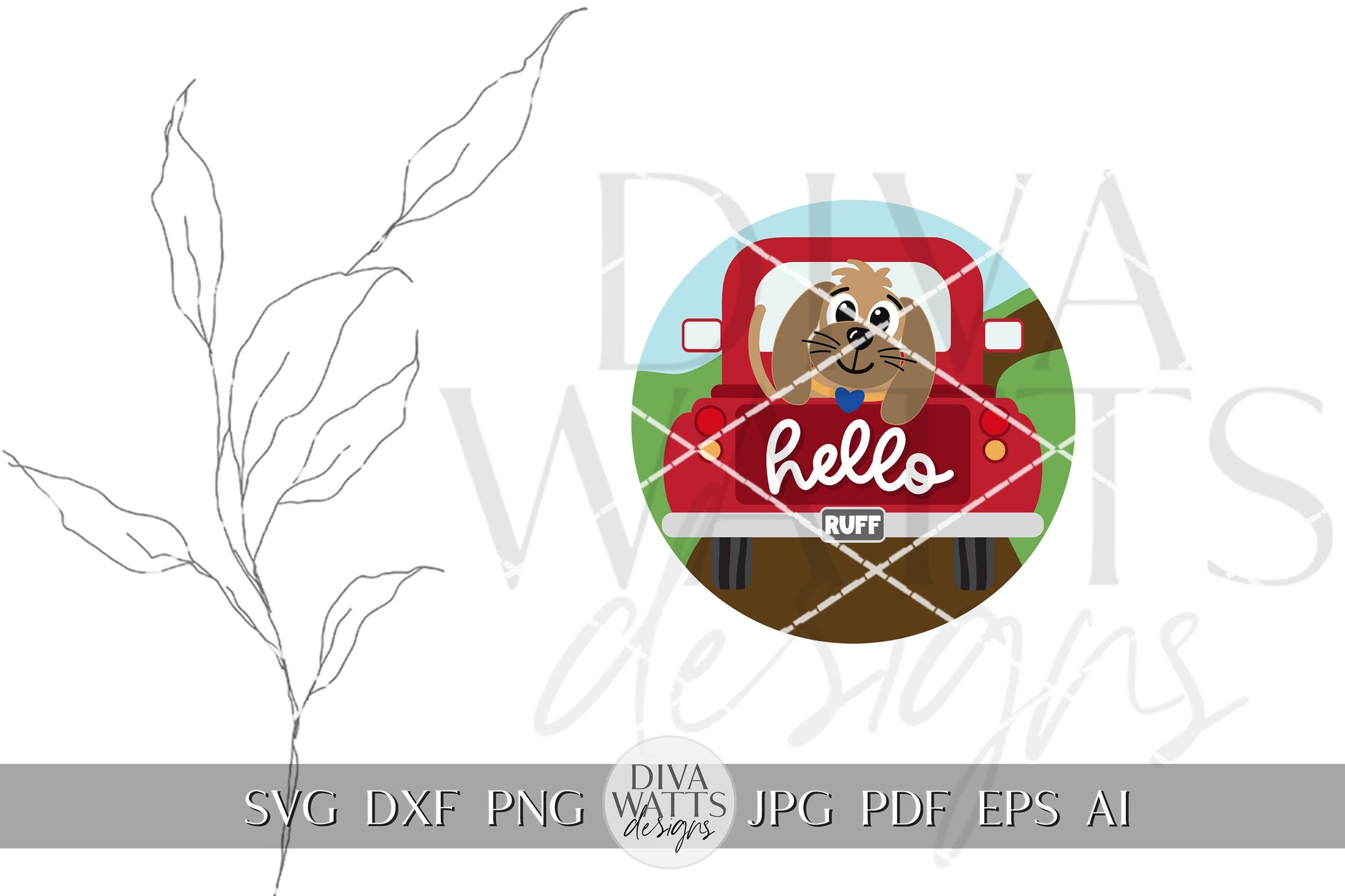 Hello SVG Dog svg Puppy Welcome Sign svg Dog Welcome Sign svg Old Truck Door Hanger svg Summer svg Cute Cricut svg