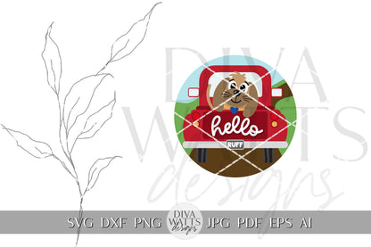 Hello SVG Dog svg Puppy Welcome Sign svg Dog Welcome Sign svg Old Truck Door Hanger svg Summer svg Cute Cricut svg