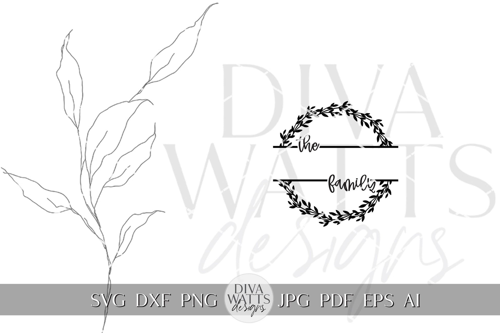 Mongram Wreath SVG Family Name svg Family Wreath svg Housewarming Gift svg Family SVG for Round Sign svg Door Hanger svg Cricut Family svg