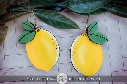 Lemon Earrings SVG Lemons Earrings SVG Laser Earrings svg Glowforge Lemon Earrings svg 3D Lemon Laser Earring svg Glowforge svg
