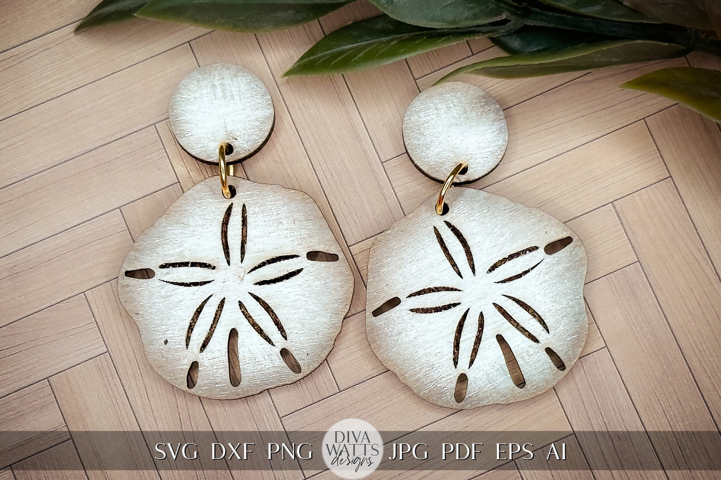 Sand Dollar Earrings SVG Beach Earrings SVG Ocean Earrings SVG Sand Dollar Laser Earring svg Glowforge Earrings File Laser Earrings for Sea