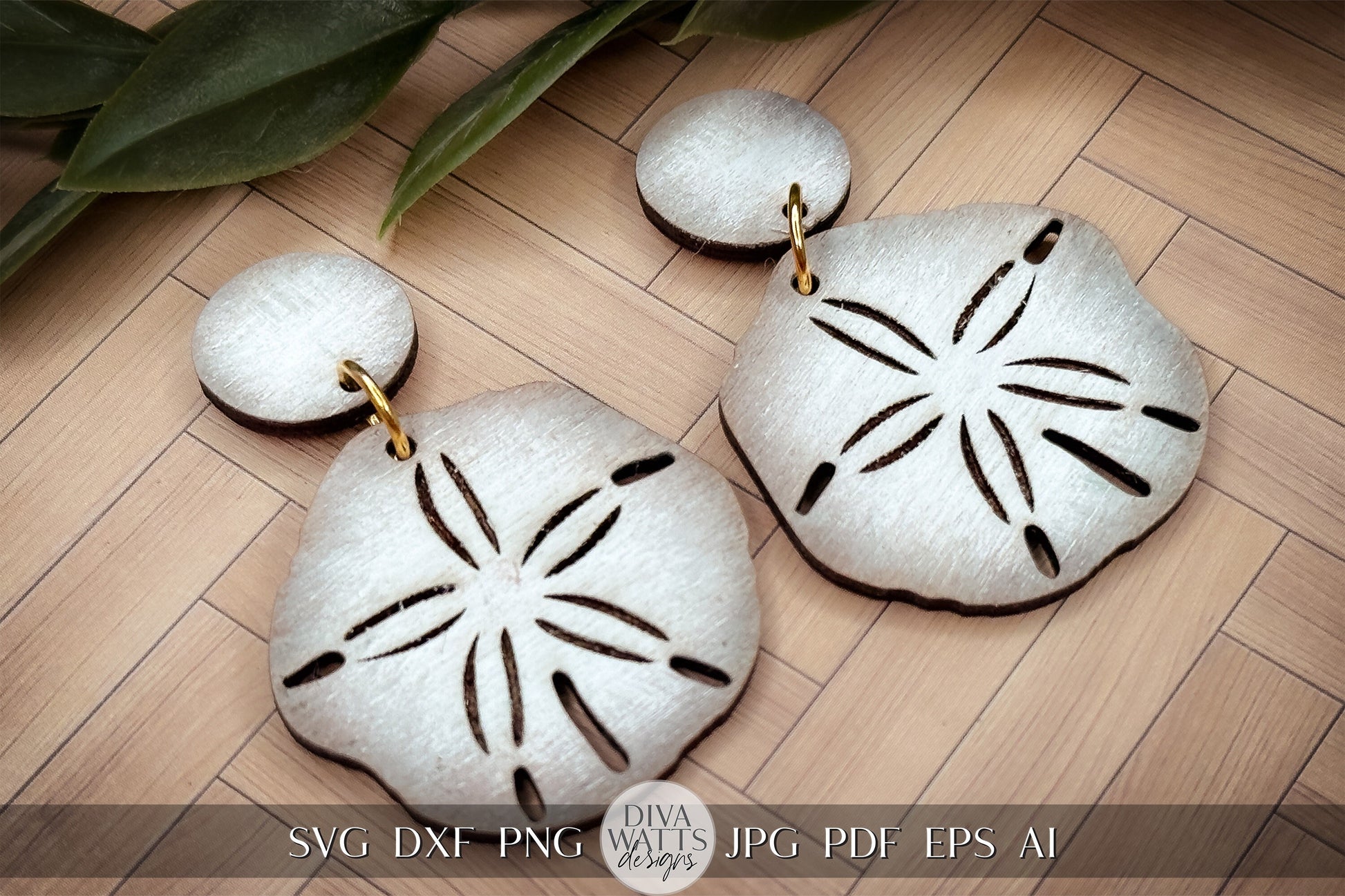 Sand Dollar Earrings SVG Beach Earrings SVG Ocean Earrings SVG Sand Dollar Laser Earring svg Glowforge Earrings File Laser Earrings for Sea
