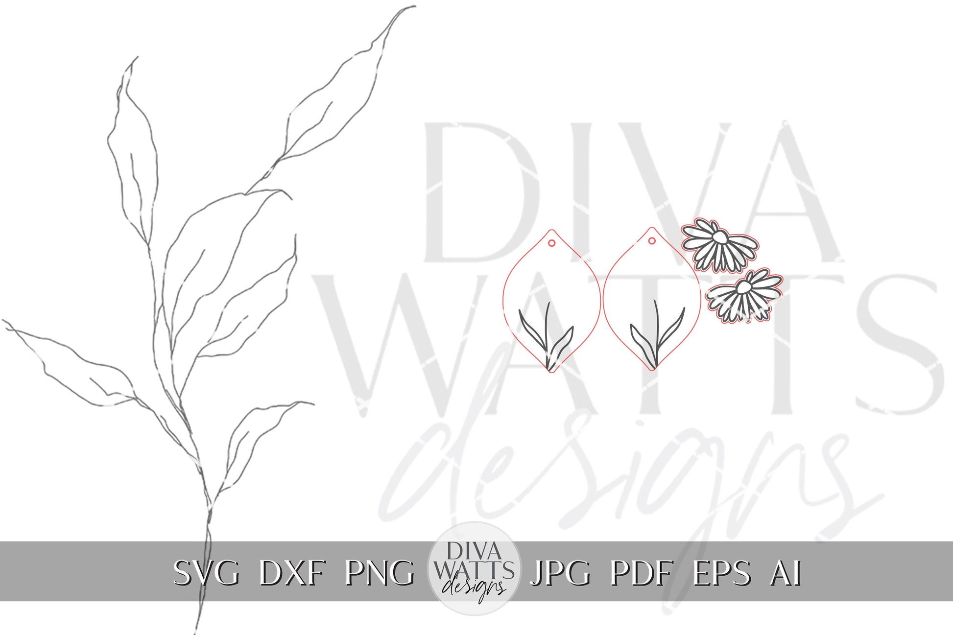 Daisy Earrings svg Glowforge Earrings SVG Daisies SVG For Earrings SVG Laser Earrings svg 3D Daisy Glowforge Laser Earrings svg