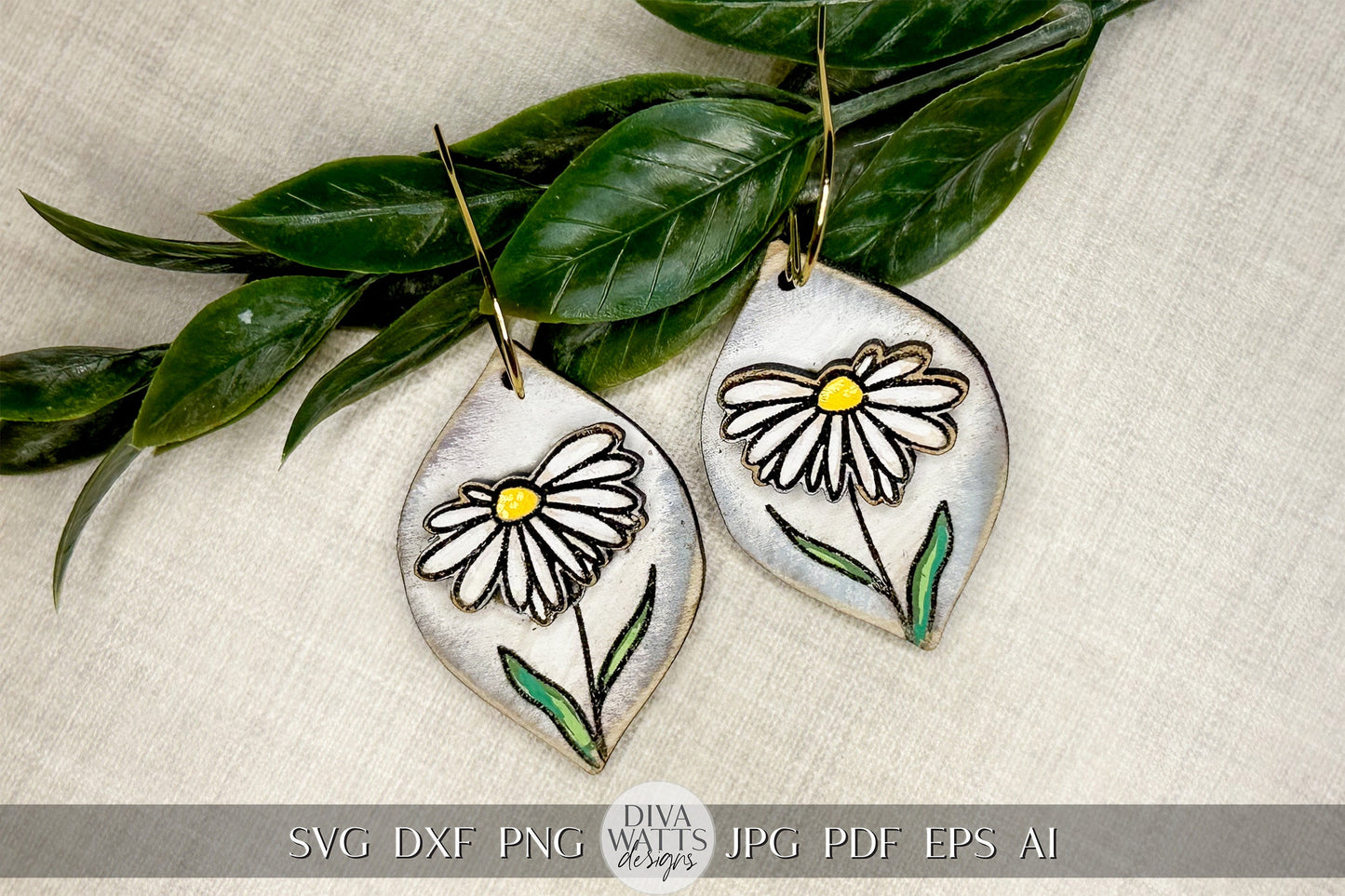 Daisy Earrings svg Glowforge Earrings SVG Daisies SVG For Earrings SVG Laser Earrings svg 3D Daisy Glowforge Laser Earrings svg